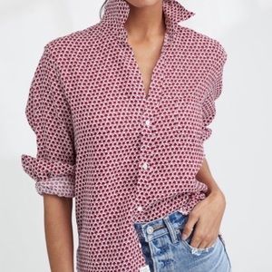 Frank & Eileen “Eileen” Linen Button Up Red Poppy Print